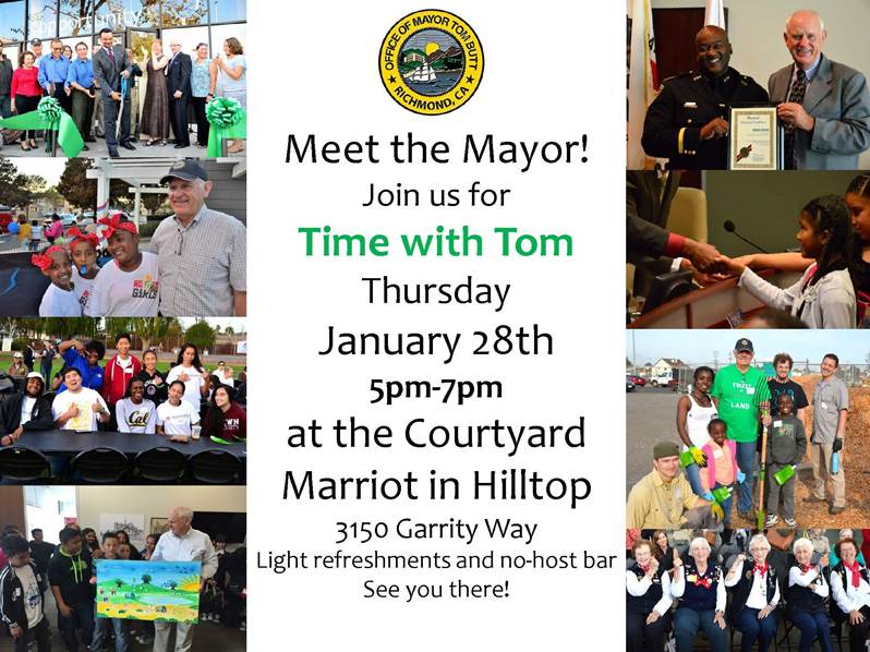 Meet the Mayor! Thursday, January 28th 5pm to 7pm at the Courtyard Marriott in Hilltop