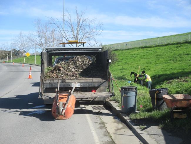 Richmond Parkway weed abatement and general maintenance