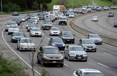 Traffic flows along Interstate 80 near the San Pablo Dam Road overcrossing in San Pablo, Calif., on Thursday, March 10, 2016. Thee have been 80 shootings on Bay Area freeways since fall 2015, many of them along Interstate 80 and Highway 4. (Kristopher Skinner/Bay Area News Group)