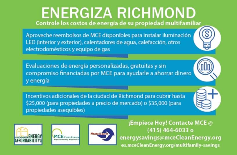 Energize Richmond multi family flyer Spanish