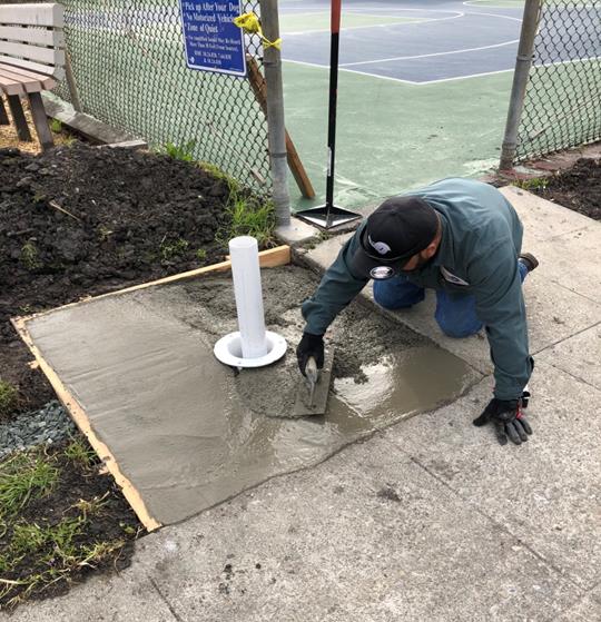 Pad for new drinking fountain