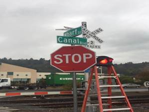 Wharf and Canal replace missing street name sign