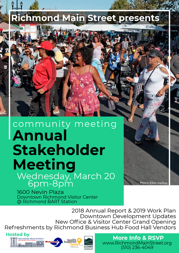 Invitation to Richmond Main Street's Annual Stakeholder Meeting & Grand Opening Event, March 20