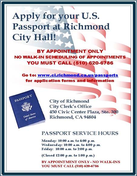 Passport Information Flyer 8.5 x 11 - At City Hall