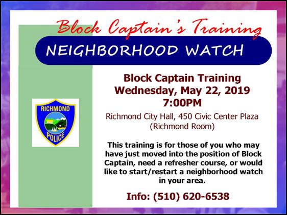 0522 - RPD Block Captain Training