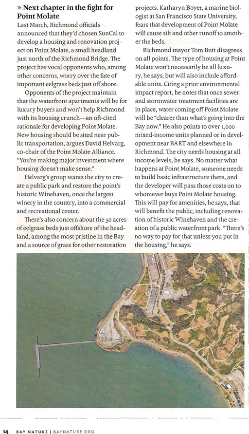 Bay Nature Magazine Acknowledges the Rest of the Story