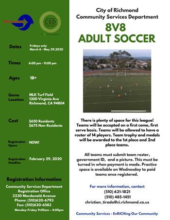 2020 8V8 Adult Soccer League