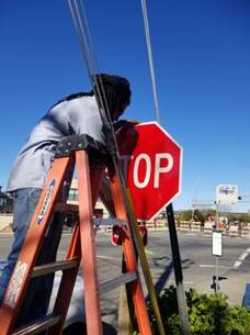 Stop Sign repair at S