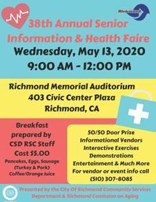 38th Annual Senior Information Health Faire Flyer 2020