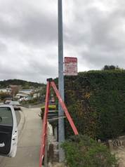 Street Sweep sign installed at 5100 Rain Cloud Dr