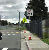 Pedestrian Signs installed at 45th and Fall ave