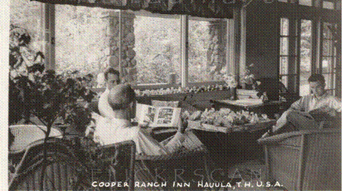 A couple of people sitting in chairs  Description automatically generated,Figure 43 - Cooper Ranch (https://www.flickr.com/photos/kamaaina56/51111268659/in/photostream/)