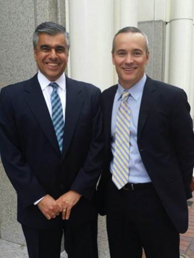 AMG & Associates Founder Alexis Gevorgian, left, and the Pacific Cos. CEO Caleb Roope are planning to build as many as 800 market-rate and affordable units near the Richmond BART Station.
