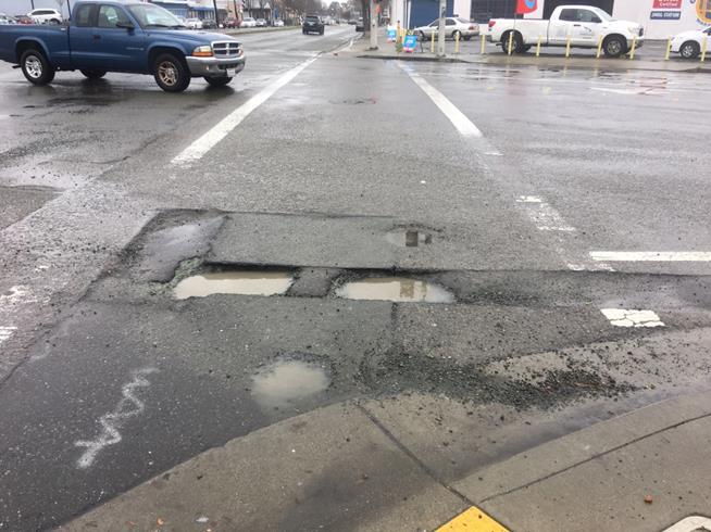 Pothole Patching Barrett SP Ave Before