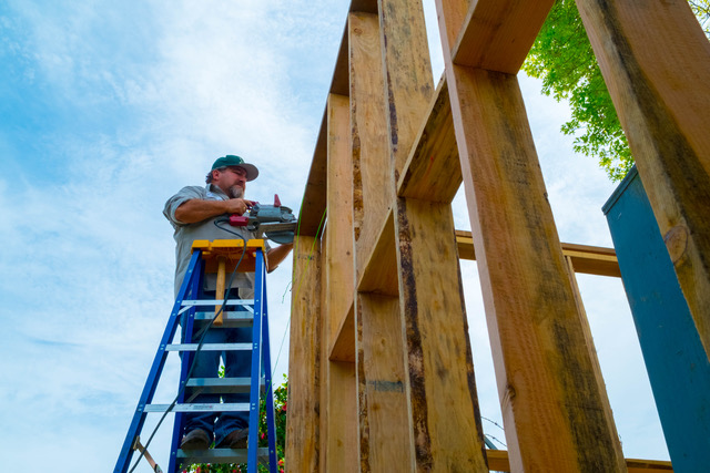 Nicholl Park-Carpenter Rafael Vaca building electrical shed