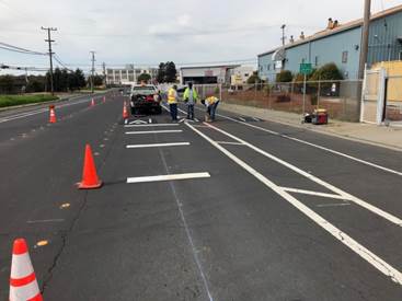 7th and Hensley speed cushion and approach lines