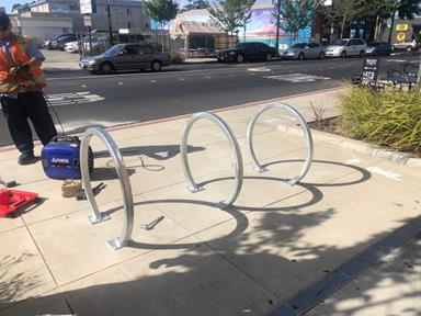 16th and Macdonald bike rack install 2