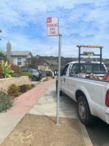 No Parking Sign replace at Tehema amd Butte St